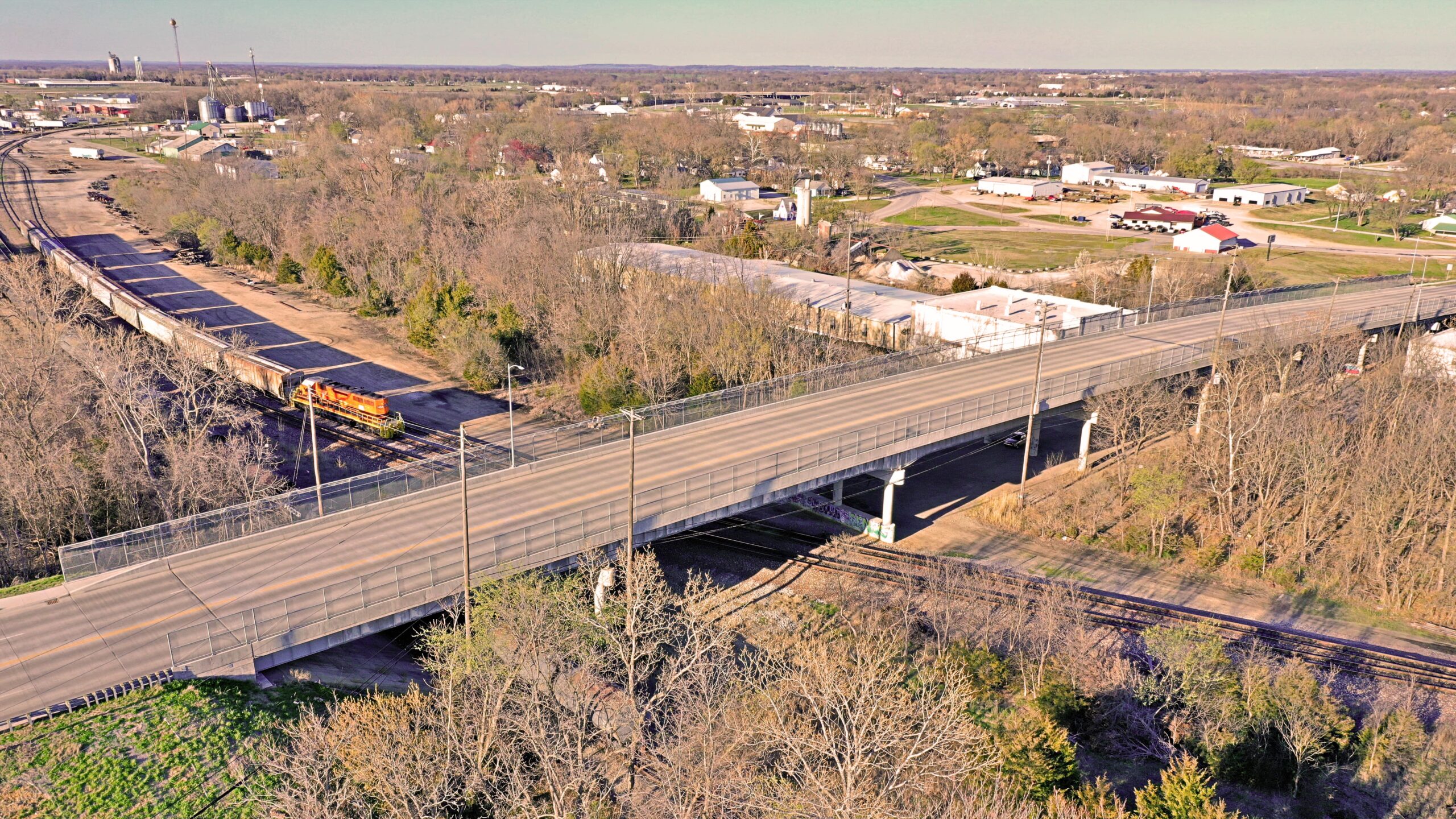 Route 54 bridge deck overlay overview photo